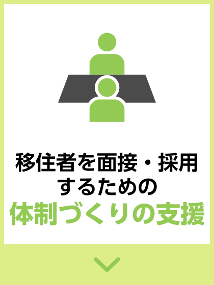 移住者を面接・採用体制づくりの支援